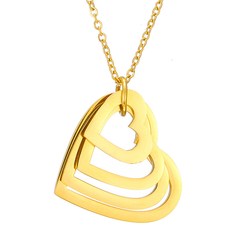 Simple Style Heart Shape Stainless Steel Plating Pendant Necklace 1 Piece display picture 3