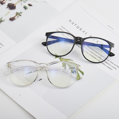 厂家批发文艺舒适全框架TR90镜架眼镜防蓝光平光镜定制近视镜框|ru