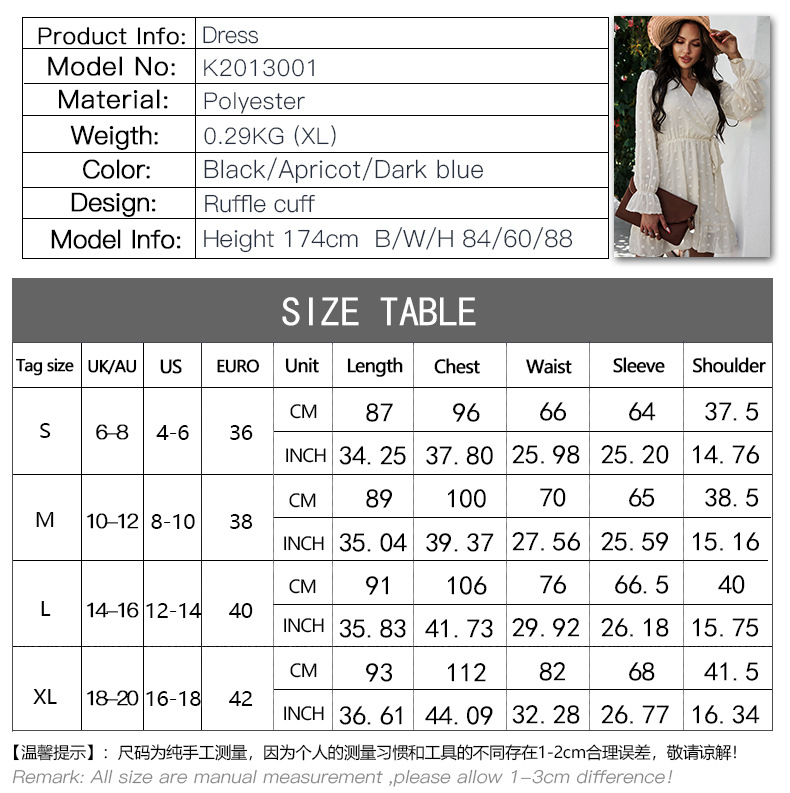 Solid Color Long-sleeved Dress display picture 22