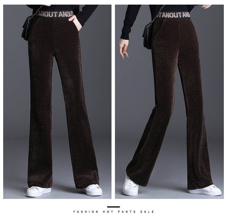 Corduroy wide-leg high-waist pants  NSYZ18193