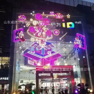 大型商场酒店幕墙灯饰画 步行街连廊定制灯饰画楼宇广告灯饰画