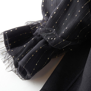 韩版蕾丝拼袖双面羊绒外套100羊毛外套女士双面呢大衣小个子