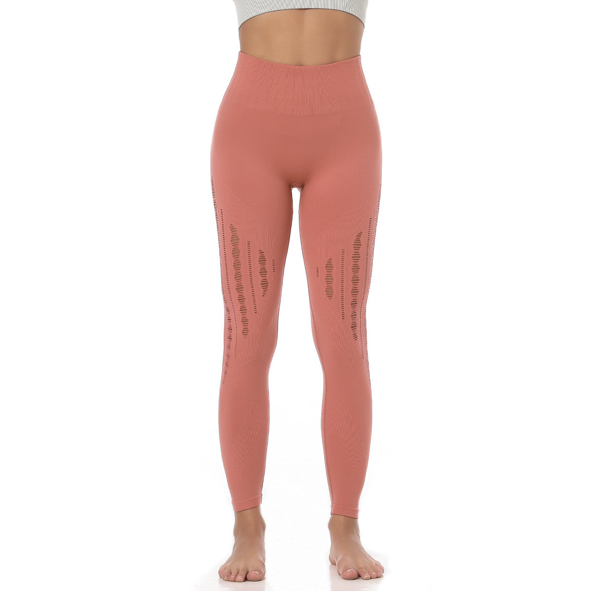 pantalones de fitness de cintura alta sin costuras de secado rápido y transpirables para mujer NSNS11054