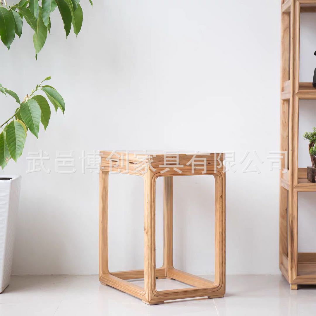 厂家批发定制老榆木方桌实木餐桌休闲小茶几圈椅配套茶几实木家具|ru