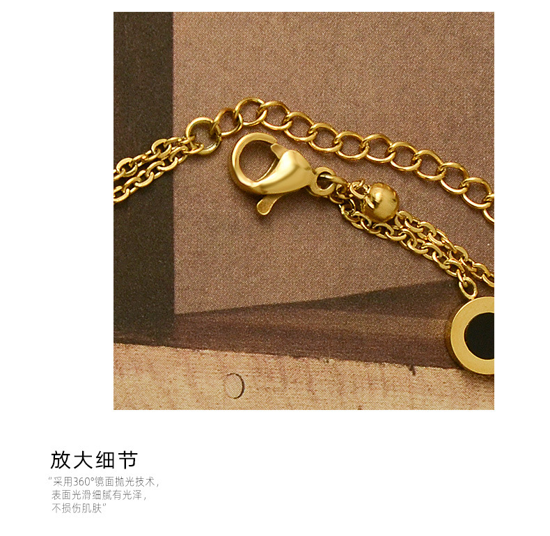 Fashion Retro Minimalist Niche Titanium Steel 18k Real Gold Titanium Steel Bracelet For Women display picture 2