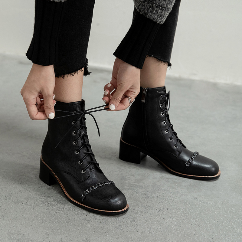 Chiko Abbey Round Toe Block Heels Boots