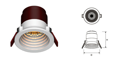 方形圆型形筒灯套件cob单头双头Led筒灯精品酒店工程专用|ms