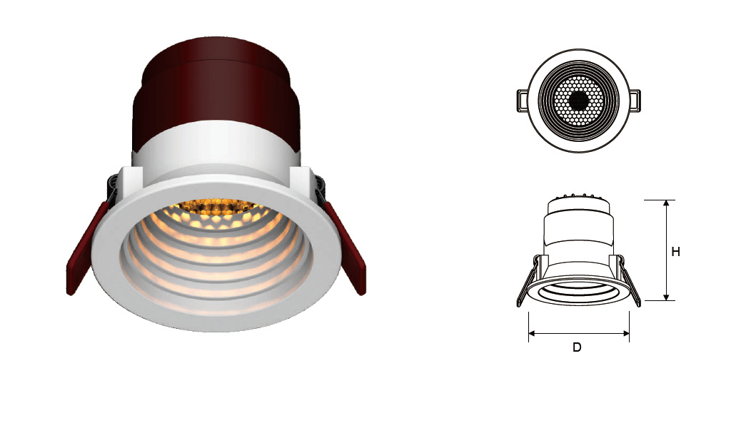 方形圆型形筒灯套件cob单头双头Led筒灯精品酒店工程专用|ms