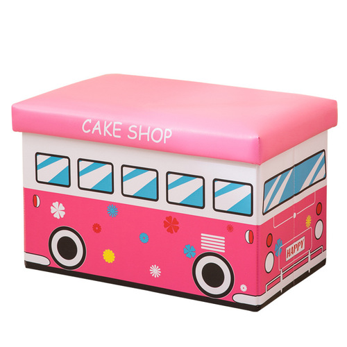 Tiger Cartoon Toy Storage Bench Small Car Oxford Cloth Bench Large Storage Folding Bench Cute Children's Toy Box