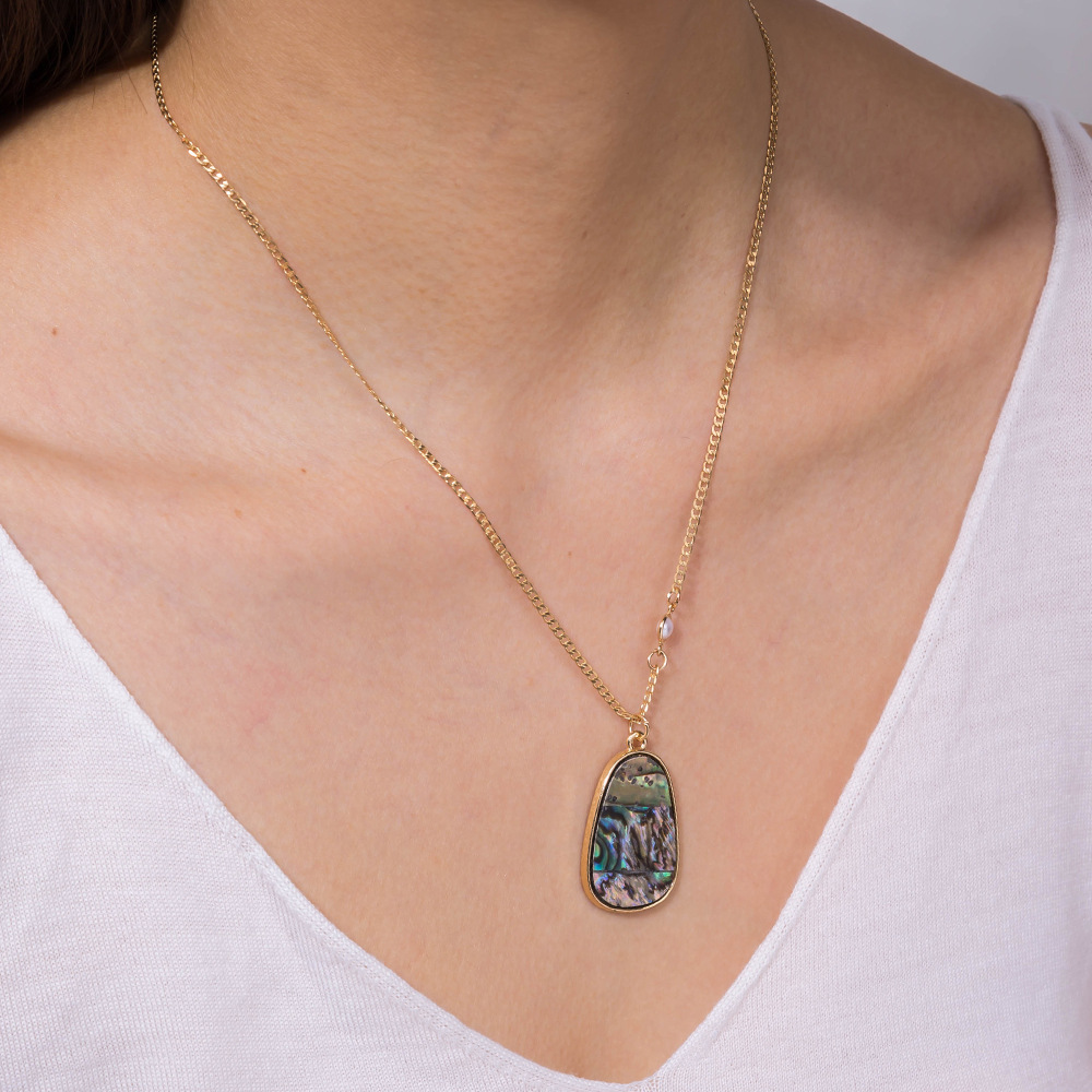 fashion color abalone shell pendant chain necklacepicture10