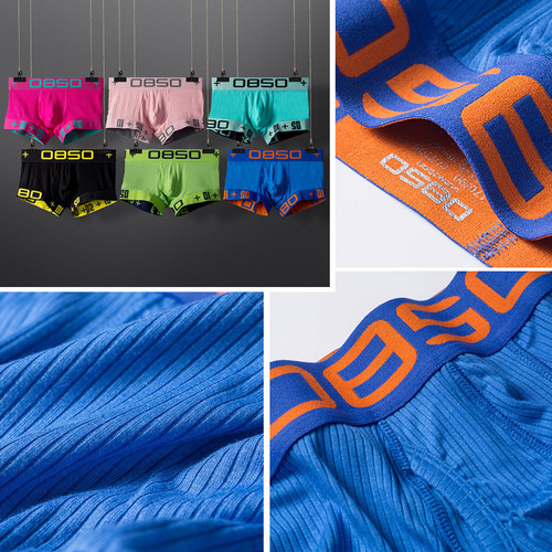 Cross-border European and American trendy men's underwear comfortable cotton boxer briefs stretchy shapewear U-shaped pouch boxers