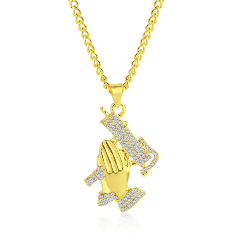 New Necklace Wholesale Fashion Hiphop Big Gold Full Diamond Necklace display picture 46