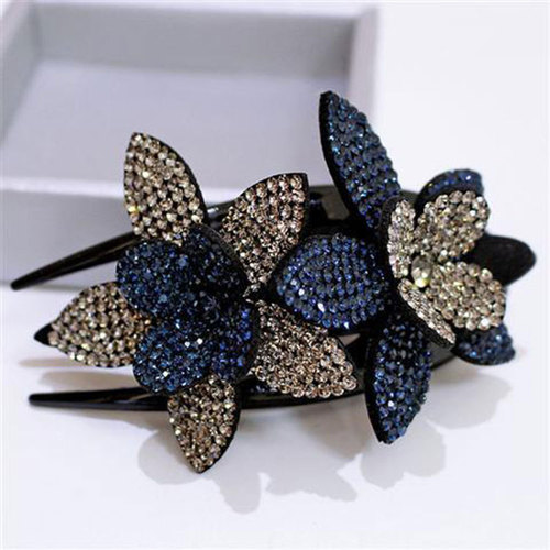 New Rhinestone Flower Duckbill Clip Large Korean Style Elegant Ladies Elegant Hair Swallowtail Clip Hairpin Accessories Women