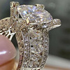 Cross -border hot selling new four -claw diamond rings European and American fashion women are engaged in marriage proposal horses eye ring