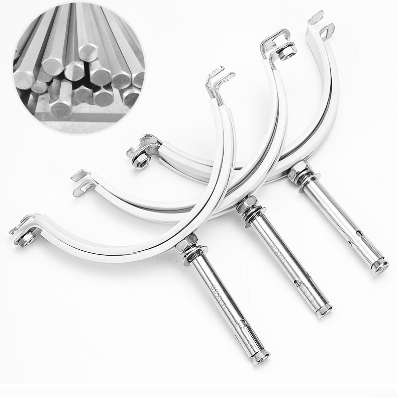 不锈钢拉爆管码管卡抱箍吊码管夹扣pvc管卡固定支架50/75/110/160