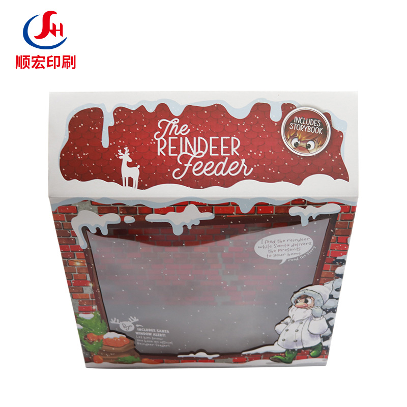 工厂供应 异形开窗彩盒儿童玩具小零食圣诞礼品包装盒瓦楞盒批发
