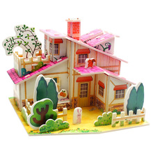 3d立体纸质农庄别墅拼图 房子建筑模型摆件儿童早教玩具厂家现货