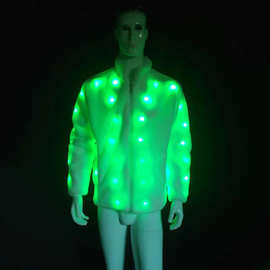 抖音同款发光衣服led仿皮草男女情侣反光外套潮流学生网红夜光衣