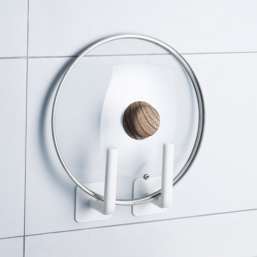 Kitchen cling film oil-absorbing paper storage rack wall-mounted cutting board pot lid storage rack punch-free roll paper rack two-pack