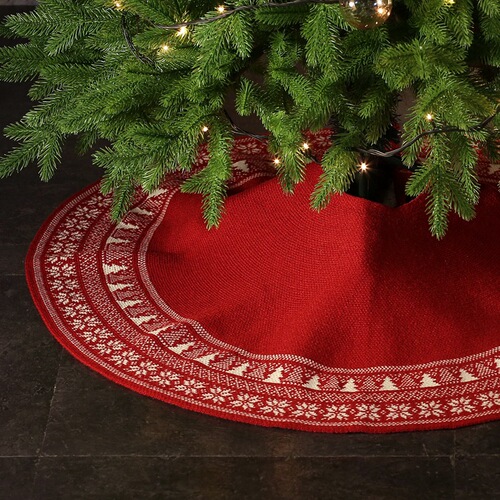 Amazon knitted wool gift Christmas tree skirt decoration festive supplies venue layout retro snowflake 36 inches