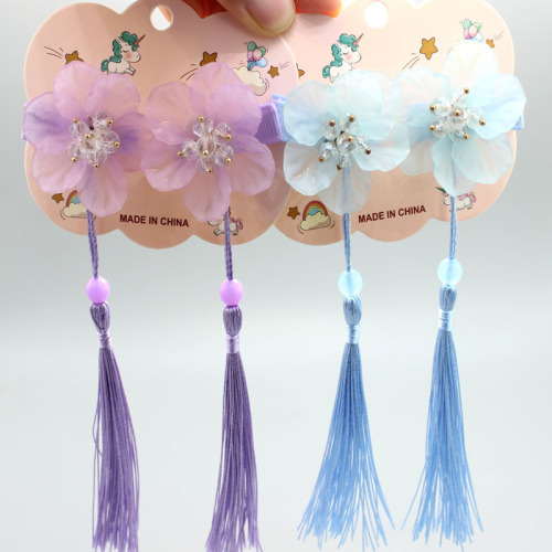 chinese hanfu hair accessory for girls Children ancient hair ornament hairpin little girl tassel headdress