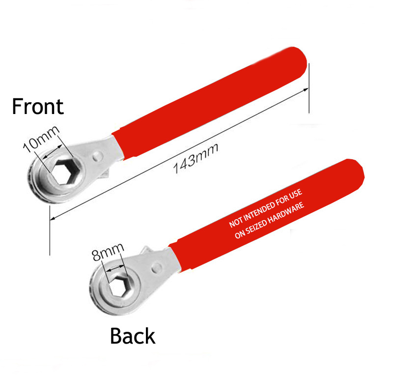 2-en-1 mini llave 8mm + 10mm de doble cabeza Llave de trinquete batería Chuck instalación llave especial