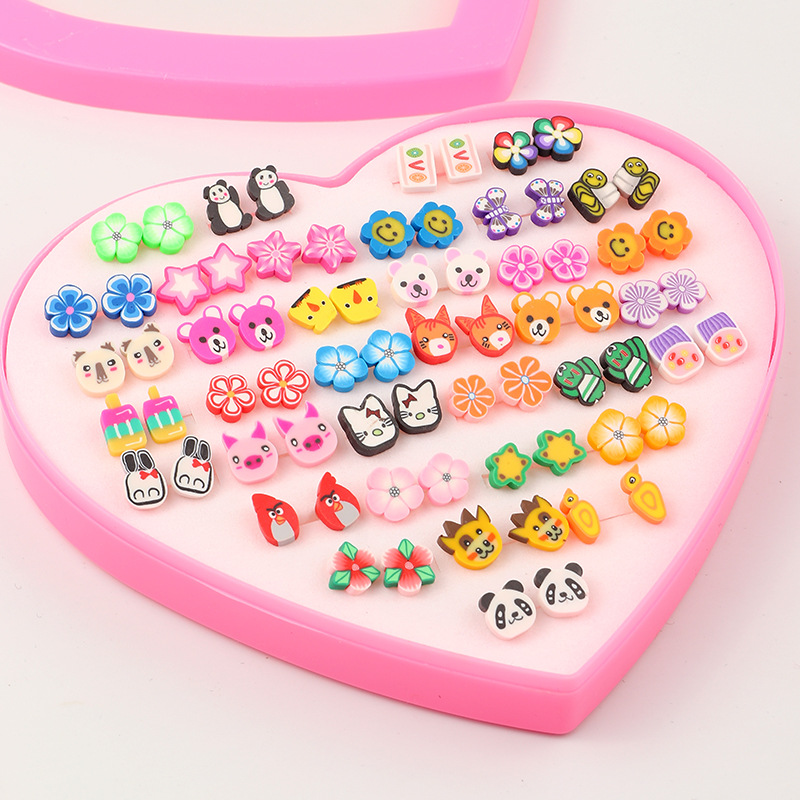 Cute  Children Korean Love Boxed Earrings Wholesale display picture 1