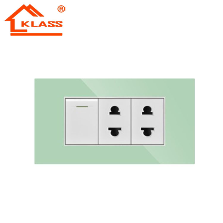 哥伦比亚式外销出口118型插座 亚克力面板分体一开开关+四孔插座