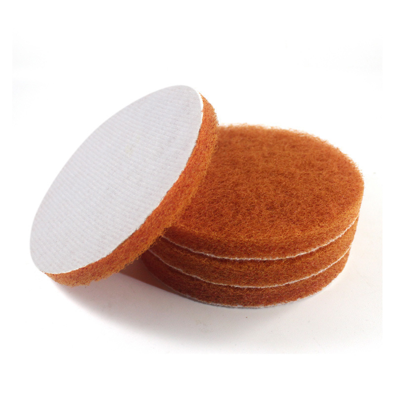 植绒圆形菜瓜布汽车漆面打磨百洁布橙色/红色125mm圆盘砂纸打磨片