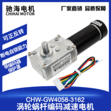 驰海电机GW4058-31ZY涡轮涡杆直流减速电机磁性霍尔编码器24V12V