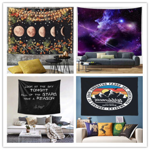 Home print stars background tapestry wall hanging tapestry art natural home decoration living room bedroom dormitory decoration