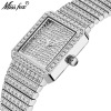 Diamond quartz waterproof square watch, suitable for import, diamond encrusted