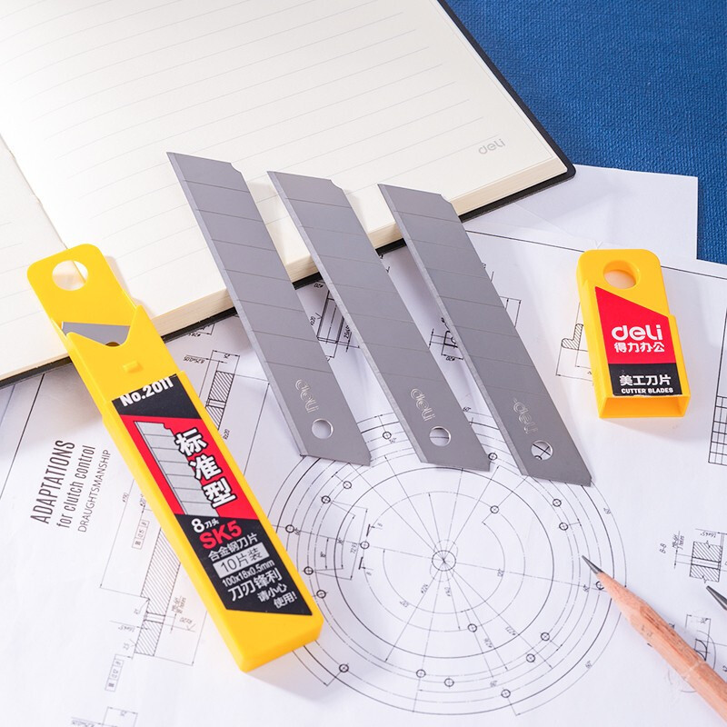 DeLixi Art Knife Large 2011 High-Carbon Steel SK5 Blade Paper Cutting Knife Wallpaper Knife 18mm