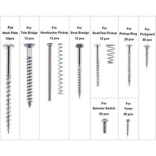 9-piece guitar repair screw set, guitar accessories strap buckle set, luthier tools (silver/black)