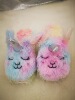 Manufacturers supply color foreign trade plush slippers, unicorn children's slippers, warm bag heel waterproof TPR bottom