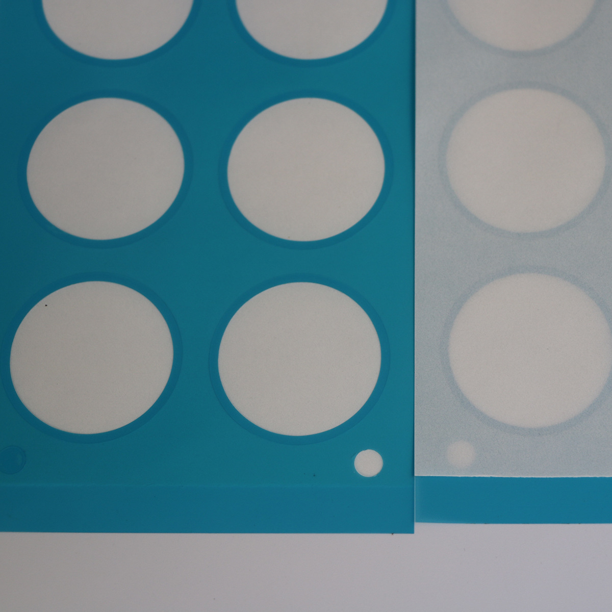 蓝色PET基材双面胶 可按要求定制圆形超粘硅胶贴电子产品用双面胶