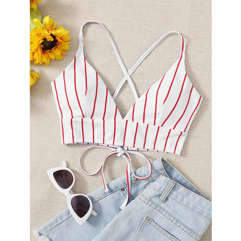 sexy fashion striped backless bikini bra  NSHL19795