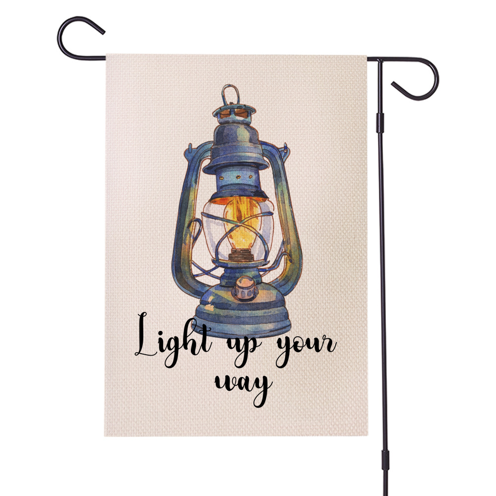 跨境热销 户外系列防水亚麻花园旗 双面庭院节日旗 支持定制