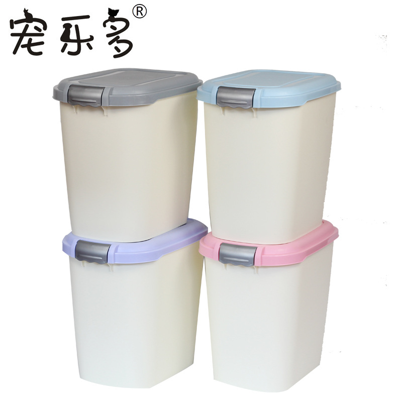 厂家供应新款5KG狗粮桶14L猫粮桶密封防潮储粮桶粮食桶宠物用品