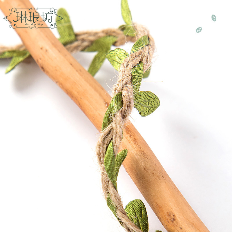 Hojas de cáñamo cuerda DIY simulación cáñamo cuerda ratán hojas ramo florero embalaje cuerda hecho a mano DIY accesorios decorativa cuerda