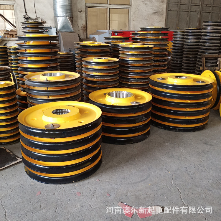 厂家销售 铸钢滑轮组 565mm*180轧制滑轮片 钢丝绳升降滑轮片