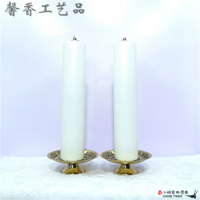 Lámpara de mantequilla Altar lámpara cobre un par Candelabro moderna mesa cera aceite principal decoración la Sala