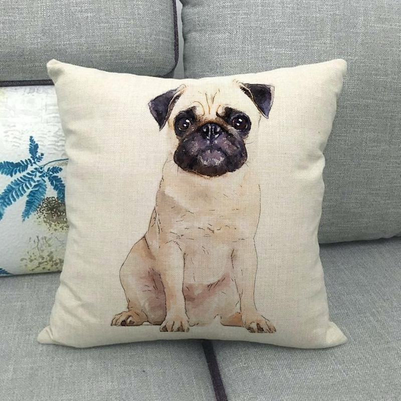 Lazy Pug Cushion Cover 2