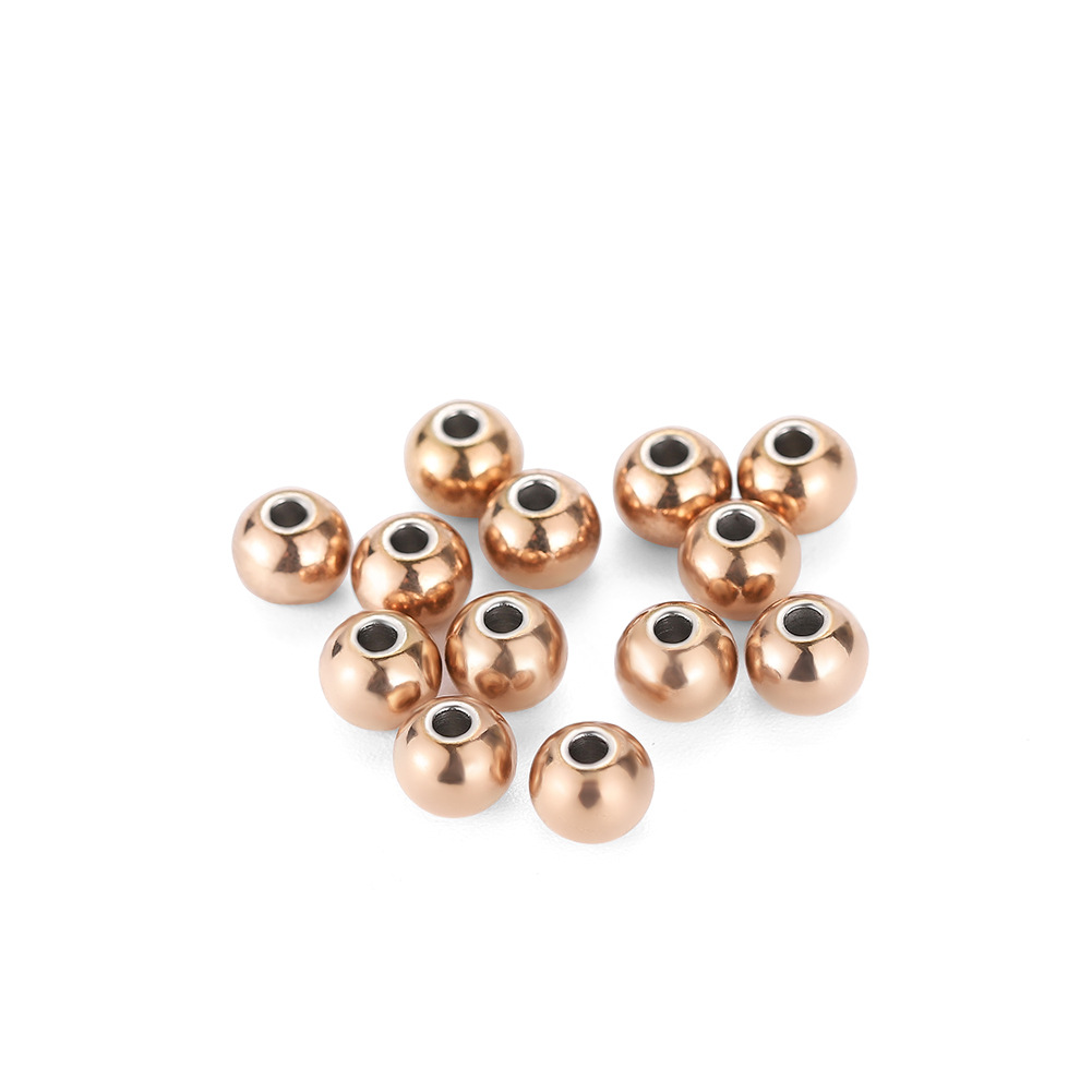 1 Piece Diameter 3mm Diameter 4mm Diameter 5mm Hole 1~1.9mm Stainless Steel Solid Color Polished Beads display picture 1