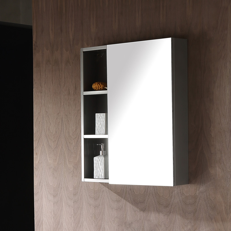 定制不锈钢浴室镜柜镜箱可加灯光除雾智能镜子防水储物柜置物柜