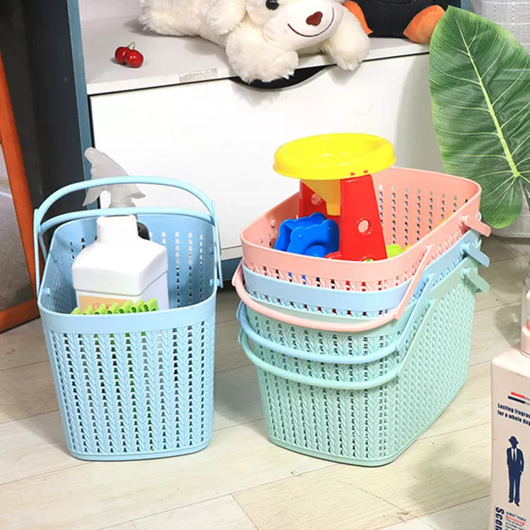 洗澡篮家用仿藤编手提沐浴篮家居浴室杂物收纳篮洗漱用品置物篮