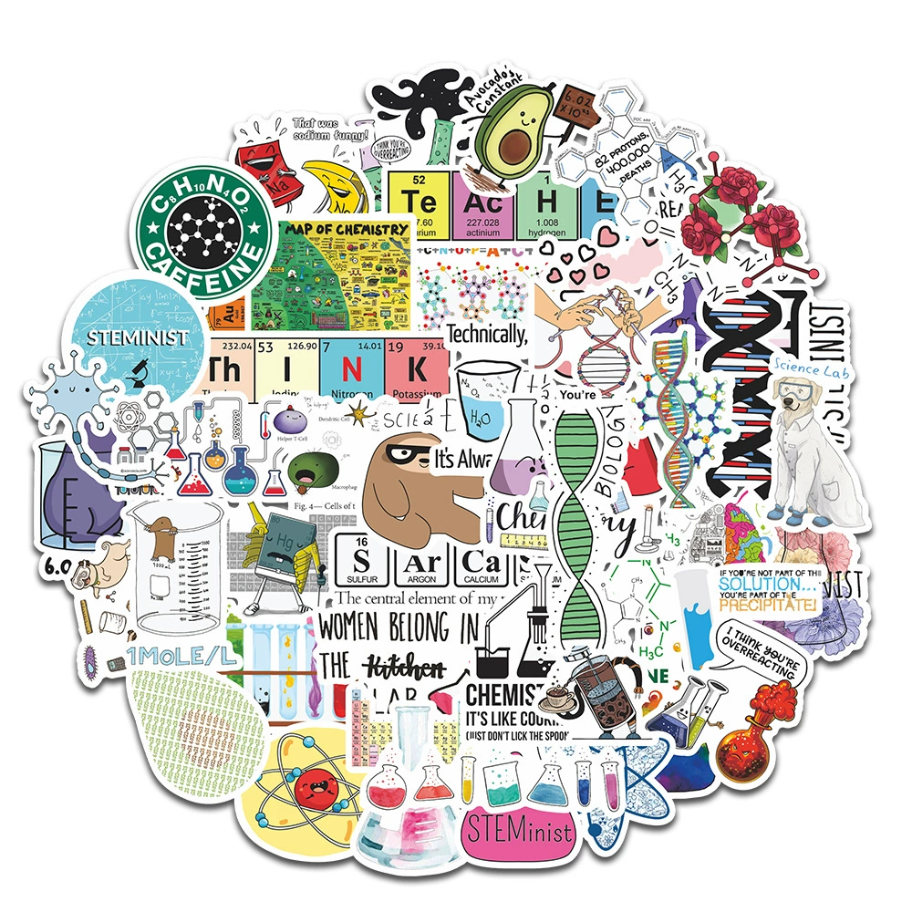 Химическая лаборатория мультфильм оболочка мобильного телефона тетрадь декоративные наклейки Дневник Журнал наклейки водостойкие граффити наклейки