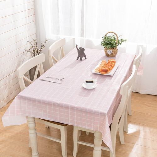 E798 Home Style Fresh Square Waterproof Tablecloth Easy to Clean Living Room Dining Table Oil and Heat Resistant PVC Tablecloth