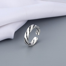 黑凤凰韩板韩国时尚泰银饰品个性做旧复古戒指开口文艺指环