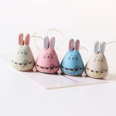 Jingdezhen Ceramic Small Gift Craft Rabbit Wind Chime Sunny Doll Wholesale Cart Stall Supply